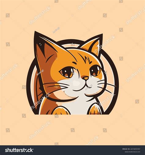 Cat Cartoon Character Logo Design Illustration Stock Vector (Royalty ...