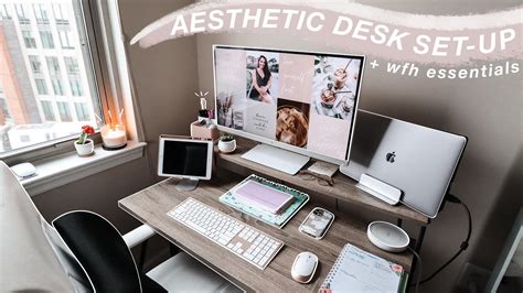 WORK FROM HOME DESK SET UP | aesthetic desk tour, productive workspace ...