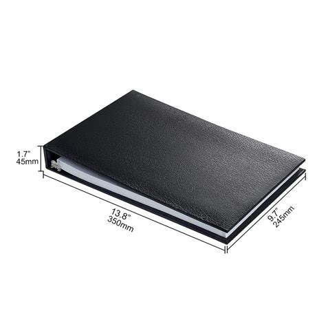 Premium Black PU Leather Business Check Binder 7 Ring 3 on a Page ...