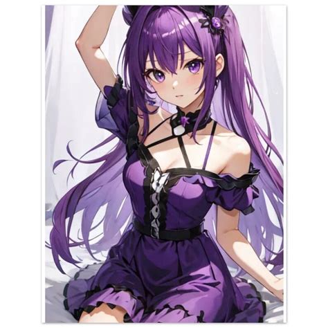 Anime Girl Purple Dress Poster - Etsy