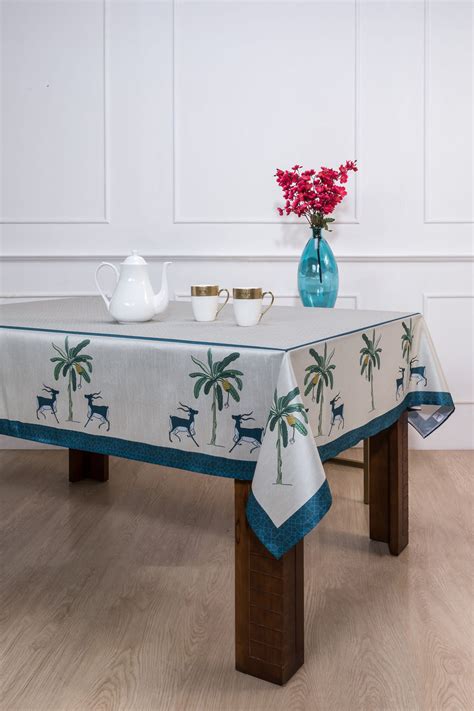 Buy Palm Tree Printed Table Cover Online | Shahenaz India