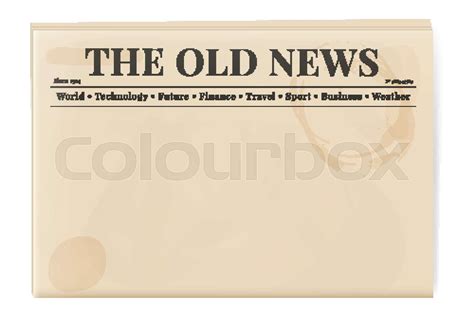 Blank template of a retro newspaper. Folded cover page of a news magazine. | Stock vector ...