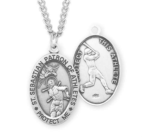 St. Sebastian – Male Baseball – Oval – Patron Saint Medal – christianapostles.com