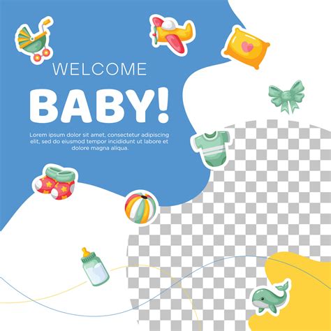 Template hand drawn baby announcement background design 38049315 Vector Art at Vecteezy