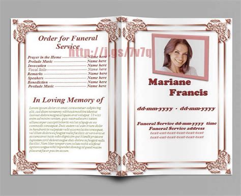 The inspiring Memorial Service Program Template Download … | Memorial With Rega… | Funeral ...