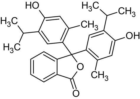 Thymolphthalein, Acid-base pH indicator (colorless-blue) (CAS 125-20-2 ...