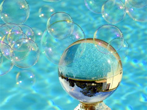 Bubbles and Lens Ball photography #lensball #crystalball #glassball #refraction #reflection ...