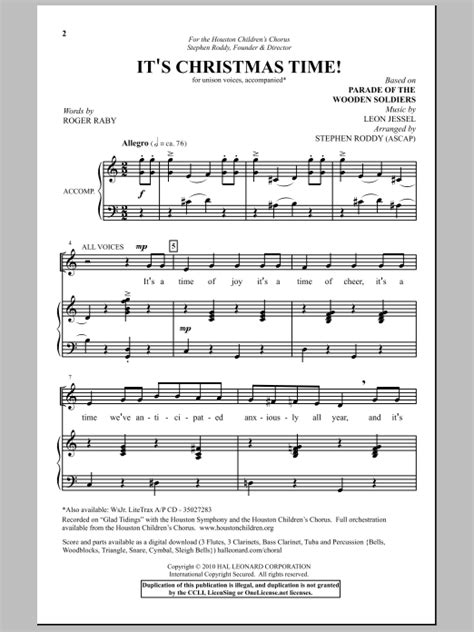 It's Christmas Time! by Stephen Roddy Sheet Music for Unison Choir at ...