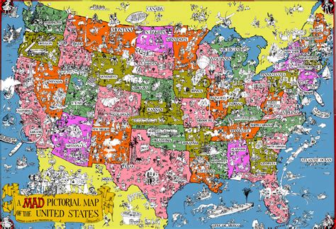 A MAD Pictorial Map of the USA - 8K Ultra HD Wallpaper