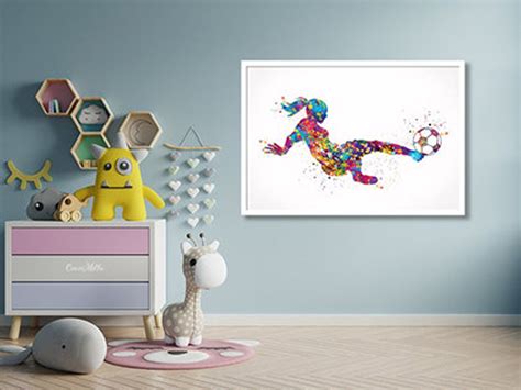 Soccer Girl Watercolor Print Female Soccer Gift Soccer Art - Etsy