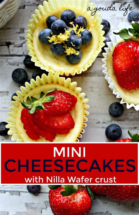 Mini Cheesecakes ~ Nilla Wafers + rich creamy filling ~ A Gouda Life | Recipe | Mini cheesecakes ...