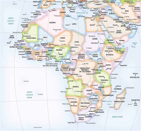 Vector Map of Africa Continent Political | One Stop Map