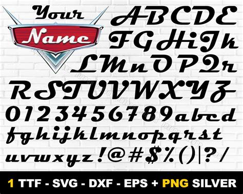 Cars font cars svg cars font SVG DXF PNG eps cars font | Etsy