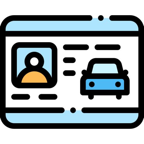 Driver license Detailed Rounded Lineal color icon