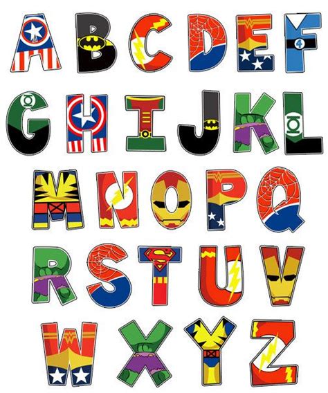 Superhero Alphabet poster 16x20 and letter pack- Digital File ...