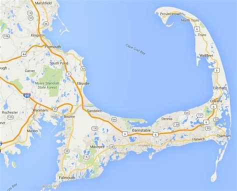 Maps of Cape Cod, Martha's Vineyard, and Nantucket