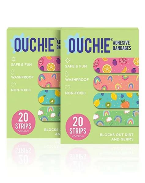 Aya Papaya Ouchie Lime Green Printed Bandages 20 Stripes (Pack Of 2) - JioMart