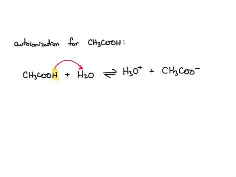 SOLVED: Autoionization occurs when two solvent molecules collide and a proton is transferred ...