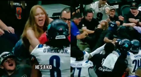 Indoor Football Player Jumps Into Stands To Fight Child (VIDEO)