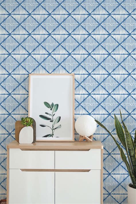 Geometric blue wallpaper | Fancy Walls