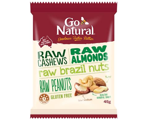 12 x Go Natural Snack Packs Raw Nuts 45g | GroceryRun.com.au