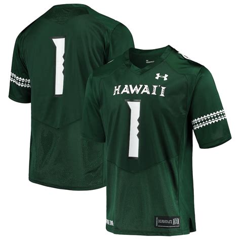 #1 Hawaii Warriors Under Armour Team Replica Football Jersey - Green