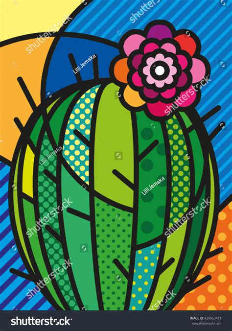 Pop Art Modern Vector Illustration Cactus Stock Vector (Royalty Free ...