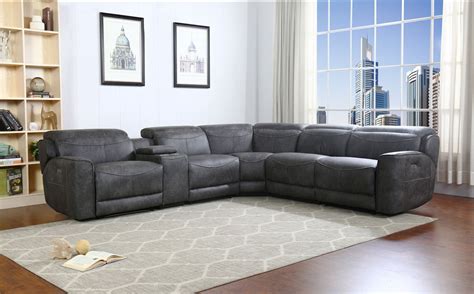 PICO DUAL POWER Sectional Modular Reclining Sofa (Cup Holders, Storage ...