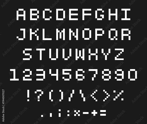 Pixel font set Stock Vector | Adobe Stock