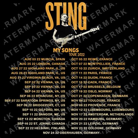 STING MY SONGS TOUR 2022 Back Digital Art by Casteldoran Casteldoran - Pixels