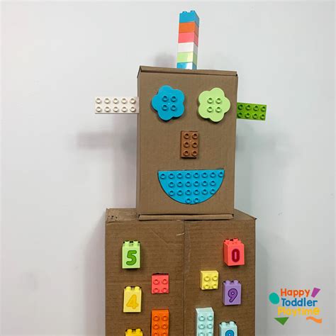 LEGO Cardboard Robot Activity for Kids - Happy Toddler Playtime