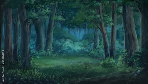 Dark Anime Forest Background