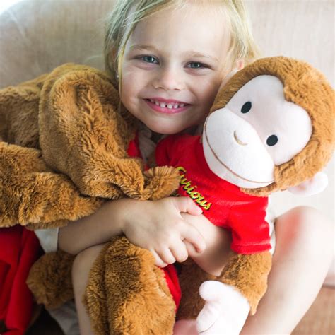 Animal Adventure® Curious George® Stuffed Toy Monkey Doll & Cuddle Bundle™ 2-in-1 Blanket ...