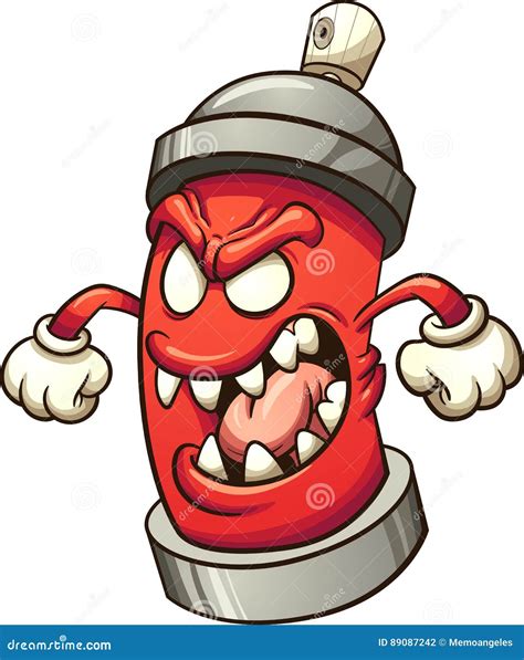 Graffiti Spray Cartoon Character. Angry. On White Background. Vector ...