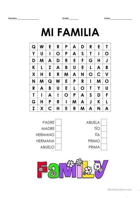 Mi Familia Worksheet