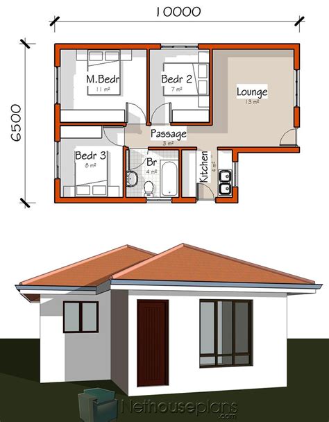 Simple 3 Room House Plan Pictures | 4 Room House | Nethouseplans | Planos de casas sencillas ...