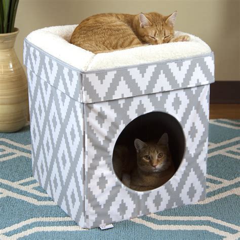 Kitty City Large Stackable Cat Cube Bed, Outdoor and Indoor Cat House/Cat Condo, 16.5" x 16.5" x ...