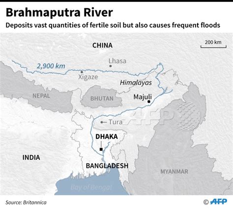 Where Is The Brahmaputra River Located On A Map