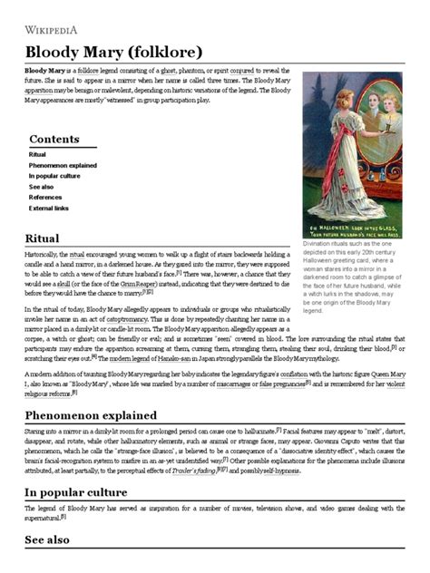 Bloody Mary (Folklore) - Wikipedia | PDF | Traditional Stories | Legends