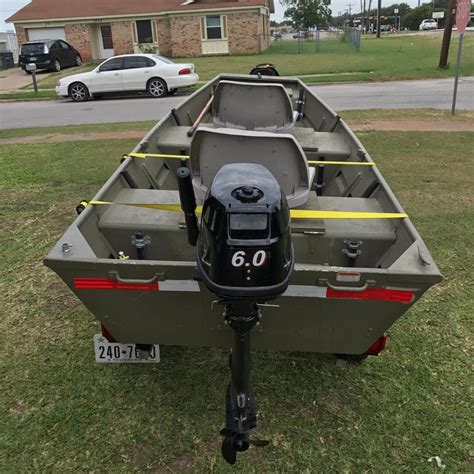 12 foot Jon Boat with trailer and 6 Hp motor for sale in Balch Springs, TX - 5miles: Buy and Sell