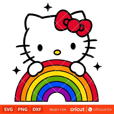 Pride Rainbow Hello Kitty Svg, Sanrio Svg, Hello Kitty Svg, Kawaii Svg ...