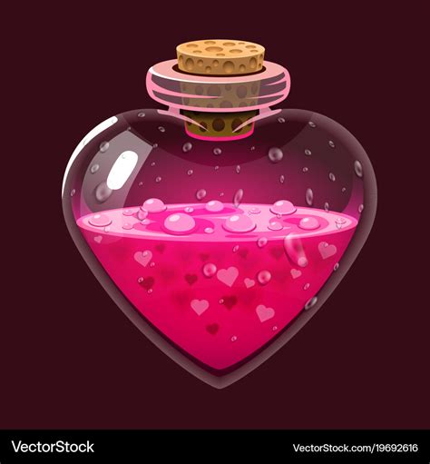 Bottle with love potion icon magic elixir design Vector Image