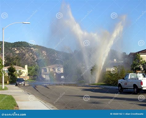 Water Main Explosion stock photo. Image of fountain, explode - 4666162