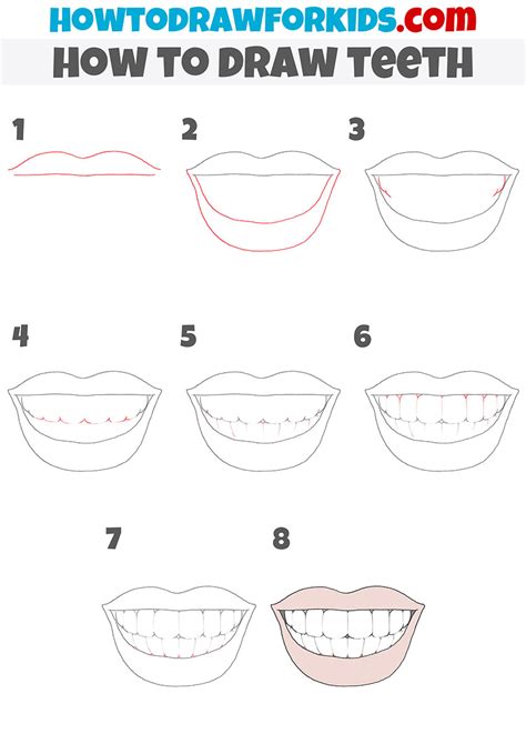 How To Draw Teeth Easy Drawing Tutorial For Kids, 47% OFF