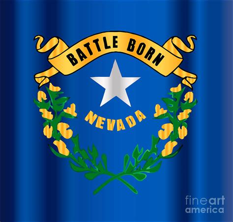 Battle Born Nevada State Flag Motif Digital Art by Bigalbaloo Stock