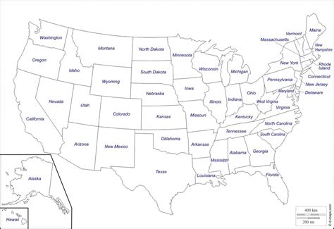 Printable Map Of Usa Without Names Of States - Printable US Maps