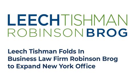 Leech Tishman Folds In Business Law Firm Robinson Brog to Expand New ...
