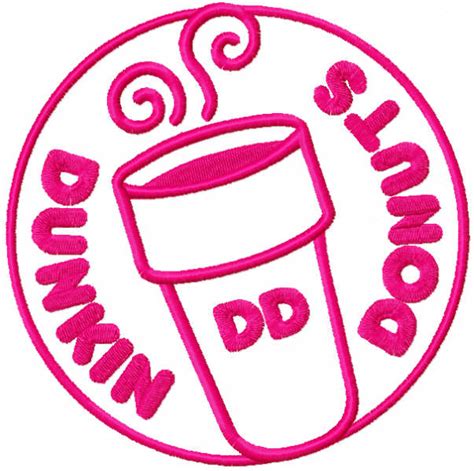 Dunkin Donuts round one colored logo embroidery design