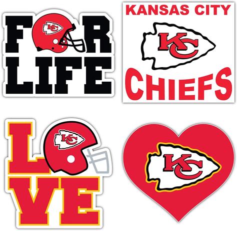 qualityprint Kansas City Chiefs Set of 4 NFL Football Car Bumper ...