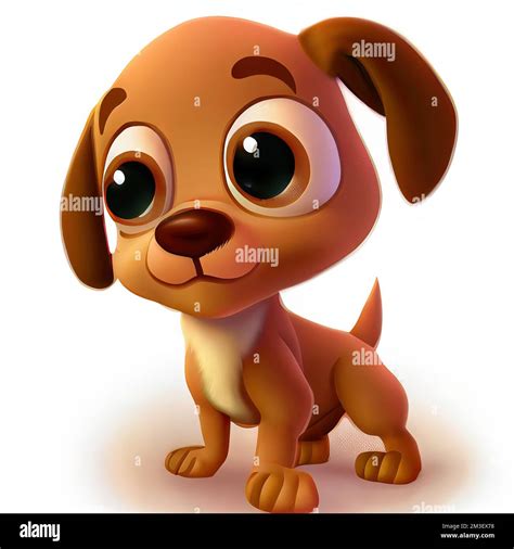 a cartoon dog with big eyes and a sad look on its face Stock Photo - Alamy